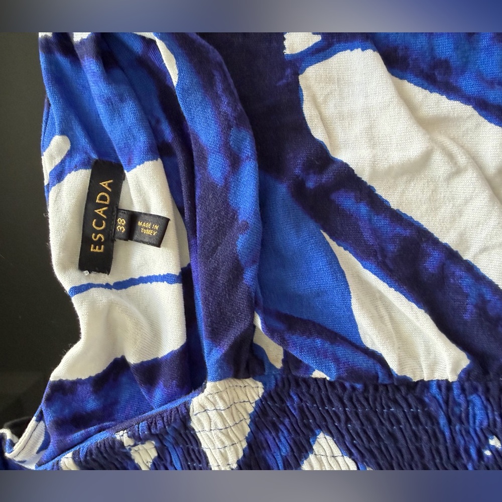 Blue and white beautiful Escada midi dress!